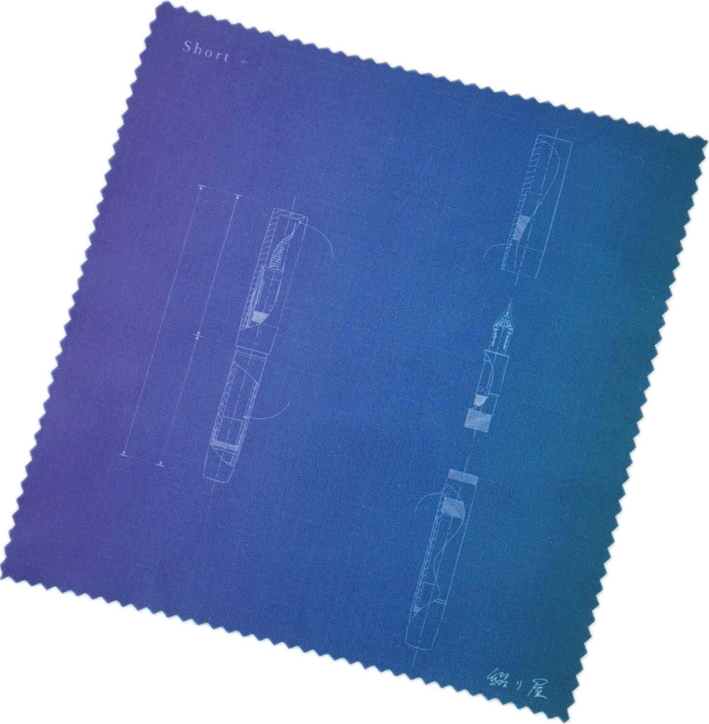 Fountain Pen Drawing Glasses Cleaning Cloth (Microfiber Cloth) Blue Set of 4