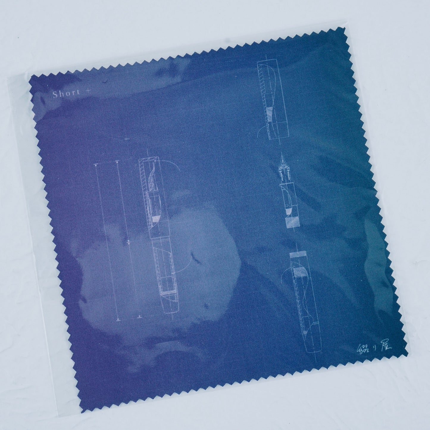 Fountain Pen Drawing Glasses Cleaning Cloth (Microfiber Cloth) Blue Set of 4